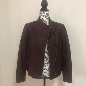 Cole Haan Burgundy 100% Leather Jacket